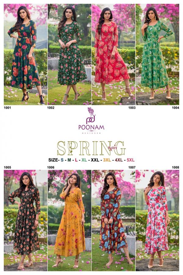 Poonam Spring Valley Digital Printed Georgette Kurti Collection